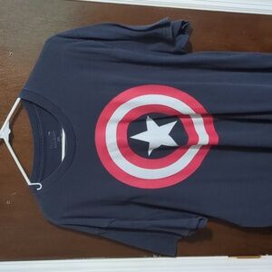 Y2K Marvel Mad Engine Blue Captain American Short Sleeve Shirt Men's XL